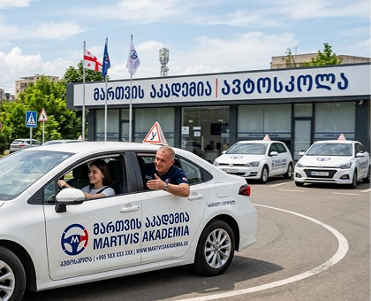 ავტომობილის მართვის პრაქტიკული გაკვეთილები ქალაქში ან მოედანზე