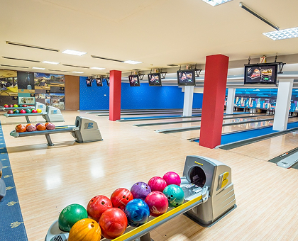 Play bowling with friends.