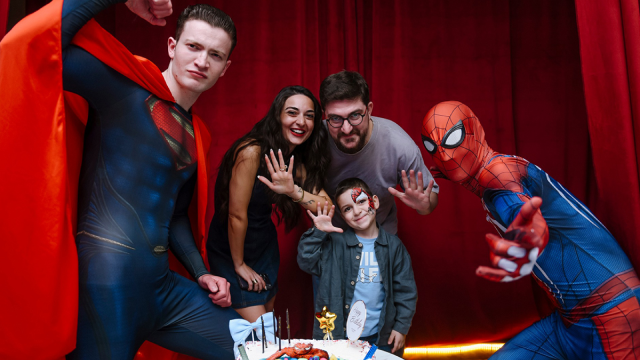 Create a Swooper-fun mood on your birthday at the Make a Wish celebration center. 3