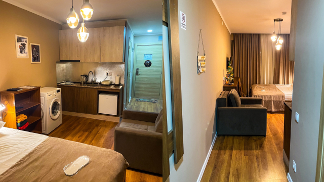 ისარგებლე ფასდაკლებით 3 ადამიანის განთავსებაზე ბაკურიანის აპარტამენტში სასტუმრო ორბი პალასი დელუქსი ბაკურიანი | Orbi Palace Delux Hotel Bakuriani -სგან.	 image 0