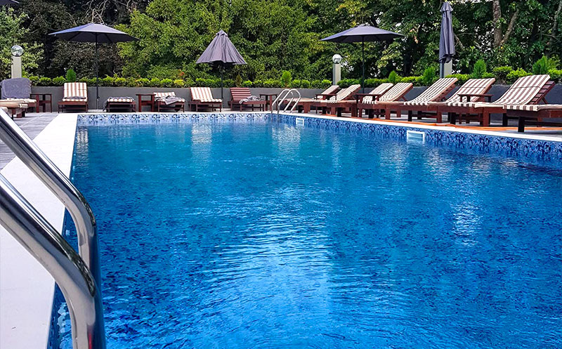 Enjoy sunny days at the Residence's outdoor swimming pool. 1