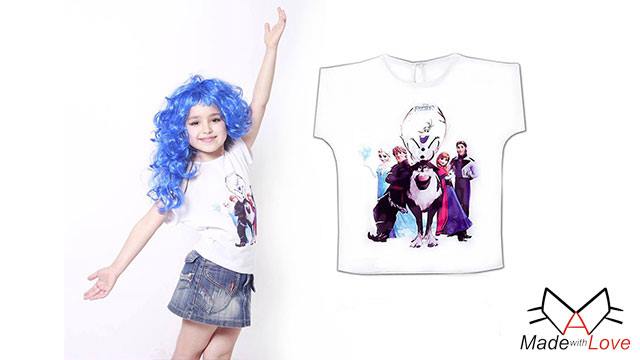 2 ლარად, 34%-იანი ფასდაკლების Swooper Code-ი თეთრი შიფონის მაისურზე პოპულარული მულტფილმების გმირებით გოგონებისთვის Made with Love-ისგან image 5