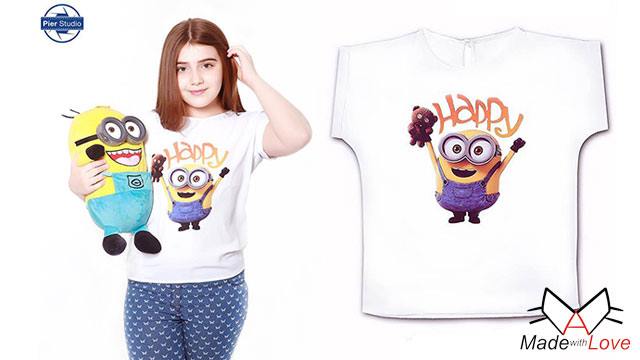 2 ლარად, 34%-იანი ფასდაკლების Swooper Code-ი თეთრი შიფონის მაისურზე პოპულარული მულტფილმების გმირებით გოგონებისთვის Made with Love-ისგან image 3