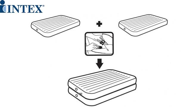 გასაბერი ლეიბი INTEX 67743 Two Airbeds in One twin size Air  image 3