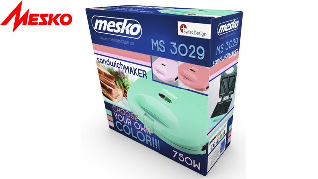 სენდვიჩის აპარატი Mesko MS 3029 Sandwich maker 750W - 2 წლიანი გარანტიით image 1
